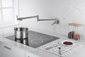 img 3 attached to SUMERAIN Wall Mount Pot Filler Faucet, Brushed Nickel Finish With Dual Swing Joints Design