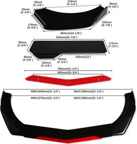 img 1 attached to Front Bumper Lip Chin Spoiler Splitter Diffuser Guard Wing Protector Trim Car Body Kit Exterior Accessories