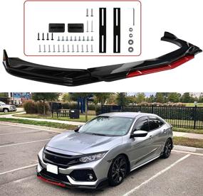 img 3 attached to Front Bumper Lip Chin Spoiler Splitter Diffuser Guard Wing Protector Trim Car Body Kit Exterior Accessories