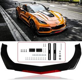 img 4 attached to Front Bumper Lip Chin Spoiler Splitter Diffuser Guard Wing Protector Trim Car Body Kit Exterior Accessories