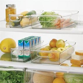 img 2 attached to 🍱 mDesign Clear Plastic Food Storage Bins with Handles - Set of 4 for Kitchen Pantry Cabinet, Refrigerator or Freezer - Organizers for Fruits, Yogurts, Drinks, Snacks, Pastas, Condiments