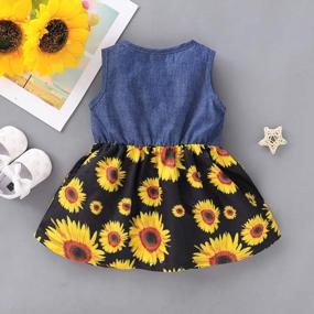 img 2 attached to Toddler Girl Outfits Sunflower Princess Dresses Denim Summer Sleeveless Jean Tutu Skirts Girls Kucnuzki