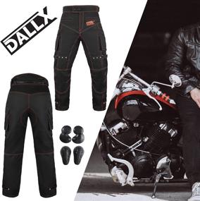 img 1 attached to 🏍️ DALLX Men's Waterproof Dual Sport Motorcycle Pants - All Weather Riding Pants with Removable CE Armored Protection