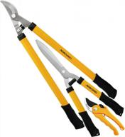 centurion 497 3-pc deluxe set 24-inch bypass lopper, 8-inch blade hedge shear, bypass pruner cutting tools set logo