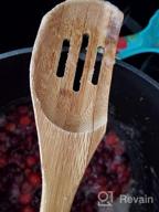 img 1 attached to Bamboo Wooden Slotted Spoon Cooking Utensil Handcraft Natural Wood Kitchen Tool review by Brad Cash