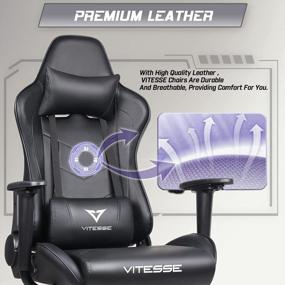 img 2 attached to Vitesse Professional Gaming Chairs For Adults,Comfortable 300 Lbs Computer Gaming Chair, High Back PC Office Chair For Gaming,Video Game Chair,Gamer Chair For Teens With Lumbar Support And Headrest