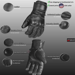 img 2 attached to XL Men's Motorcycle Premium Leather Gel Padded Palm Street Cruiser Biker Gloves - Protection & Comfort