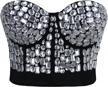 punk rhinestone bustier crop top push-up bra for women - ideal for clubwear and partywear logo