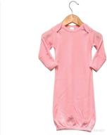 👶 organic long sleeve baby sleeper gown with mitten cuffs for newborns 0-3 months - laughing giraffe logo