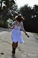 img 1 attached to Women'S Long Sleeve Double V Neck Short Wedding Dress Bridal Gown - Abaowedding review by Jill Williams
