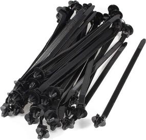 img 1 attached to 🔗 40 Pcs Black Nylon Umbrella Wing Push Mount Cable Tie, 167mm x 6.5mm