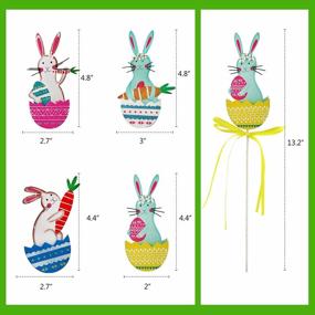 img 1 attached to Set Of 8 Easter Spring Garden Plant Stakes With Bunny, Egg And Carrot Designs - Bstaofy Decorations For Rabbit Gifts And Assorted Fairy Wooden Sticks (Style 3)