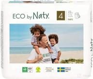 👶 трусики eco by naty: гипоаллергенные и безопасные от химических добавок для мальчиков и девочек (размер 4, 22 штуки) логотип