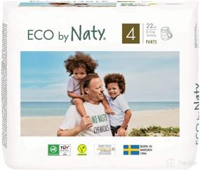 img 4 attached to 👶 Eco by Naty Pull Ups: Hypoallergenic & Chemical-Free Pants for Boys & Girls (Size 4, 22 Count)