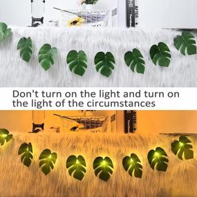 img 1 attached to 2 Pack 20 LED Monstera Leaf String Lights - Tropical Artificial Rattan Palm Leaves Wall Hanging Vine Decor For Outdoor Indoor Luau Hawaiian Jungle Beach Theme Party
