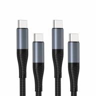 deegotech usb c to usb c cable 10ft, 2-pack 100w 5a nylon braided type c charger fast charging for macbook, type c to type c cable compatible with ipad pro, macbook pro/air, galaxy s22+ s21 s20 logo