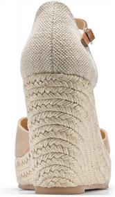 img 1 attached to FISACE Womens Summer Espadrille Heel Platform Wedge Sandals Ankle Buckle Strap Closed Toe Shoes