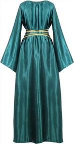 img 2 attached to Zhitunemi Renaissance Costume Women Plus Size Medieval Dress Halloween Costumes Gothic Gown
