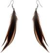 lureme bohemian style brown feathers dangle earrings for women and girls (02004756-2) logo