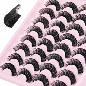 img 4 attached to Get The Perfect Look With JIMIRE'S Russian Strip Volume Eyelashes In Wispy Fluffy DD Curl - Natural Lashes Pack Of 16 Pairs