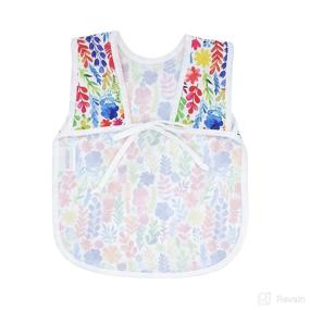 img 2 attached to BapronBaby Rainbow Watercolor Floral Bapron - The Perfect Waterproof Stain Resistant Bib for Babies and Toddlers - Machine Washable - Size 6m to 5yr