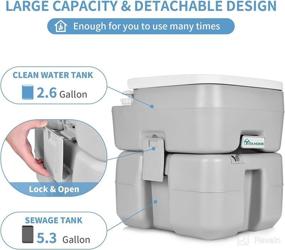 img 3 attached to YITAHOME Portable Toilet: 5.3 Gallon RV Toilet for Boating, Hiking & Hunting - Gray