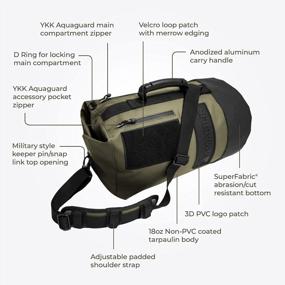 img 1 attached to AMABILIS Military Green Dave Jr Duffel Bag - Water-Resistant Carry-On Travel Bag With Multiple Pockets And Adjustable Strap - Ideal 32L Gym Bag