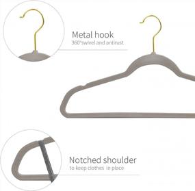 img 2 attached to Upgrade Your Closet With ManGotree Velvet Suit Hangers: Space-Saving, Non-Slip And Durable - 36 Pack In Grey