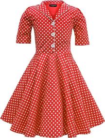img 4 attached to BlackButterfly Sabrina Vintage Polka Midnight Girls' Clothing : Dresses