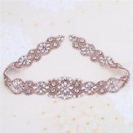 rose gold wedding bridal sash crystal rhinestone belt with pearls beaded applique sewn iron on for formal gown dress logo