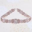 rose gold wedding bridal sash crystal rhinestone belt with pearls beaded applique sewn iron on for formal gown dress logo