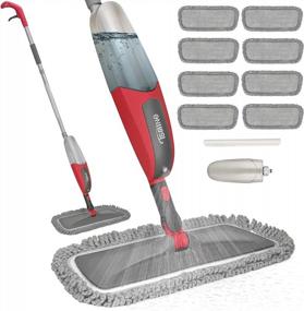 img 4 attached to 🧹 Efficient Spray Mop for Floor Cleaning, Tsmine Microfiber, 8 Pads & 550ML Refillable Bottle for Household Hardwood, Laminate, Tile