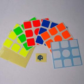 img 2 attached to Replacement Speed Cube Stickers - GAN 3X3 Half Bright Sticker Set For Puzzle Speed Cubes