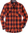 men's plaid flannel button down shirt by alex vando - regular fit, long sleeve casual style logo