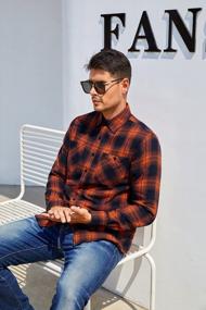 img 1 attached to Men'S Plaid Flannel Button Down Shirt By Alex Vando - Regular Fit, Long Sleeve Casual Style