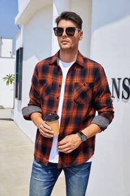 img 2 attached to Men'S Plaid Flannel Button Down Shirt By Alex Vando - Regular Fit, Long Sleeve Casual Style