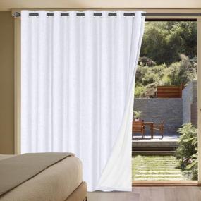 img 4 attached to Brighten Up Your Space With H.VERSAILTEX'S White Linen Blackout Patio Door Curtain