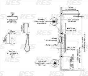 img 1 attached to Matt Black KES Shower System With Pressure Balancing Shower Valve, Tub Faucet Spout Set, Handheld, 10 Inch Rainfall Shower Head Combo - All-Metal Construction, Model XB6300-BK