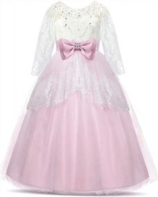 img 4 attached to Винтажное цветочное кружевное платье принцессы с открытой спиной - идеально подходит для свадеб, конкурсов и вечеринок
