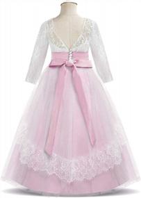 img 3 attached to Винтажное цветочное кружевное платье принцессы с открытой спиной - идеально подходит для свадеб, конкурсов и вечеринок