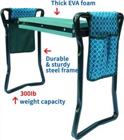 img 3 attached to Garden Kneeler & Stool Foldable Garden Seat For Storage EVA Foam Heavy Duty And Lightweight Gardening Yard Tools Great For Gardening Gifts For Women Bench Comes With Tool Pouch And Gloves WS1