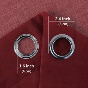img 1 attached to DWCN Amaranth Red Sheer Curtains - драпировка из искусственной льняной вуали с люверсом сверху, набор из 2 панелей размером 52 x 108 дюймов в длину для окон спальни