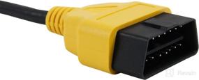 img 3 attached to 🔌 Autoand Wired OBD2 Extension Cable - 150cm 16Pin Male to Female Diagnostic Cord, Yellow - Round 16-Pin 150cm Length