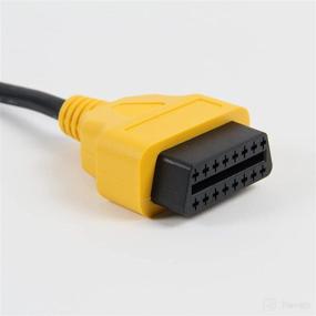 img 2 attached to 🔌 Autoand Wired OBD2 Extension Cable - 150cm 16Pin Male to Female Diagnostic Cord, Yellow - Round 16-Pin 150cm Length