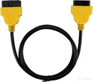 🔌 autoand wired obd2 extension cable - 150cm 16pin male to female diagnostic cord, yellow - round 16-pin 150cm length логотип