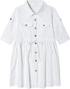 img 3 attached to 👗 Girls' Casual Sleeve Pleated T-Shirt Dresses and Clothing