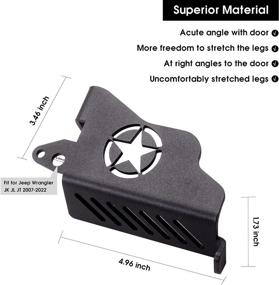 img 3 attached to 🚪 Enhanced Door Hinge Foot Pegs for Jeep Wrangler - Sukemichi Black Steel Exterior Foot Rest Pedals for 2007-2022 Jeep Wrangler JK JKU JL JLU Jeep Gladiator JT (Star Design) - 1 Pair