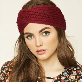 img 2 attached to DRESHOW Women'S Crochet Knit Winter Ear Warmer Headband Turban Stretch Headband