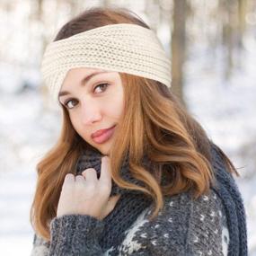 img 3 attached to DRESHOW Women'S Crochet Knit Winter Ear Warmer Headband Turban Stretch Headband