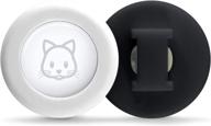 sweet baby co. airtag cat collar or extra small dog collar holder 2 pack, half inch collar compatible, waterproof gps tracker case for small pets, fits apple air tag, kitten cats logo